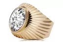 Anneau Style vintage Zircon Or rose 14 carats vintage d'origine vrc127r